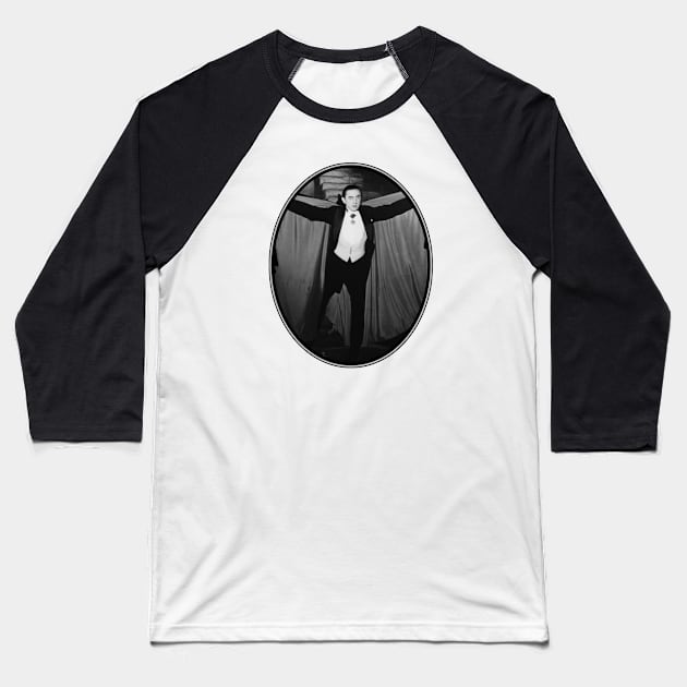 Bela Lugosi: Classic Dracula Baseball T-Shirt by Noir-N-More